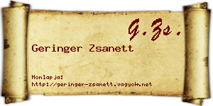 Geringer Zsanett névjegykártya
